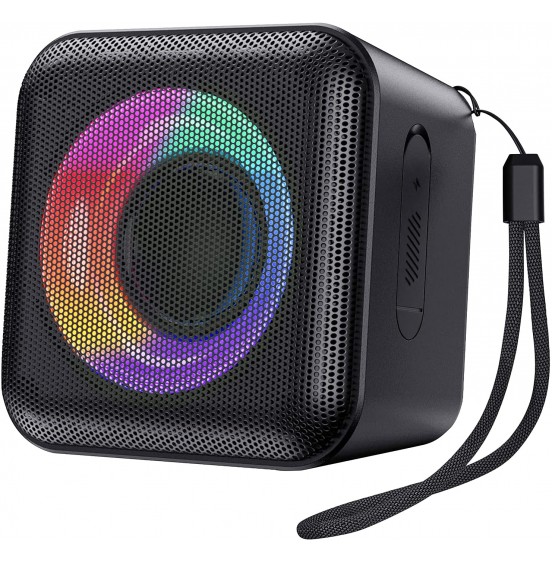 IPX7 Waterproof Portable Bluetooth Speaker, Sewowibo Wireless Bluetooth 5.1 Speaker with LED Light Show Rich Stereo Bass, Micro SD 24H Playtime, Outdoor Party Speaker TWS for Travel Beach Pool Shower