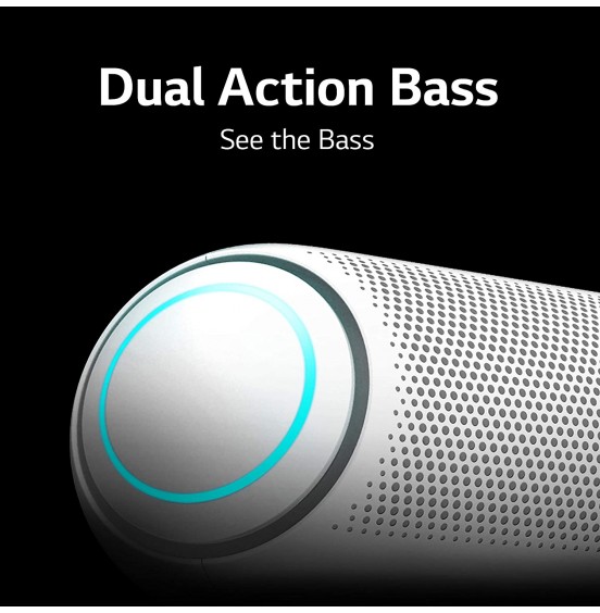 LG XBOOM Go Speaker PL5 Portable Wireless Bluetooth, Dual Action Bass, Sound by Meridian, Water-Resistant, Sound Boost EQ, 18 Hour Battery Life, LED Lighting - Black